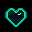 one blinking cyan heart